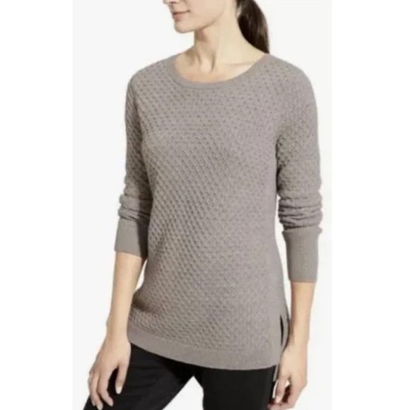 Athleta women’s honeycomb sweater tunic thermal grey size medium - Picture 1 of 8